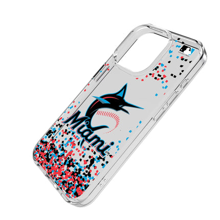 Miami Marlins Confetti Clear Phone Case for Apple iPhone