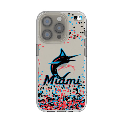 Miami Marlins Confetti Clear Phone Case for Apple iPhone