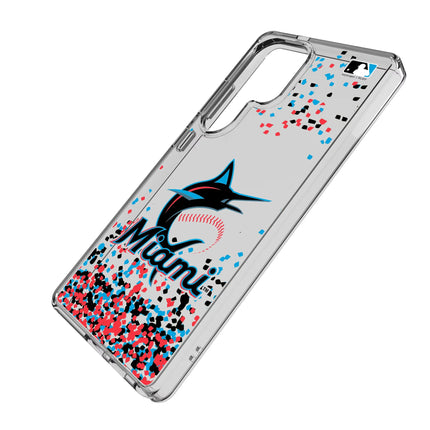 Miami Marlins Confetti Clear Phone Case for Samsung Galaxy
