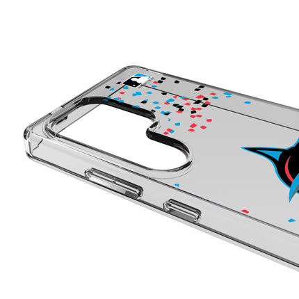 Miami Marlins Confetti Clear Phone Case for Samsung Galaxy