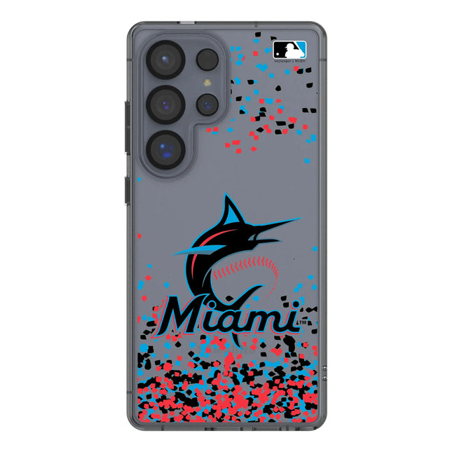 Miami Marlins Confetti Clear Phone Case for Samsung Galaxy