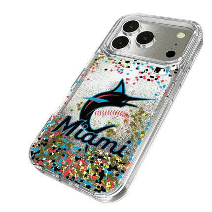 Miami Marlins Confetti Glitter Phone Case for Apple iPhone