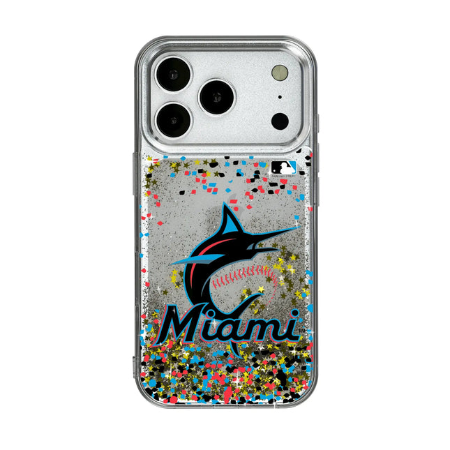Miami Marlins Confetti Glitter Phone Case for Apple iPhone