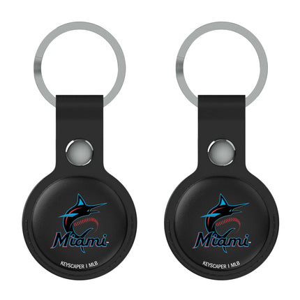 Miami Marlins Insignia Black Airtag Holder 2-Pack