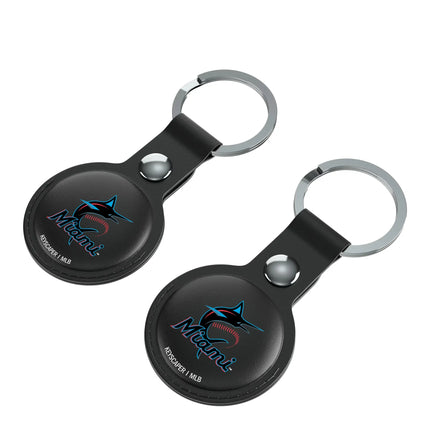 Miami Marlins Insignia Black Airtag Holder 2-Pack