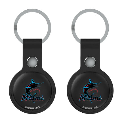 Miami Marlins Insignia Black Airtag Holder 2-Pack