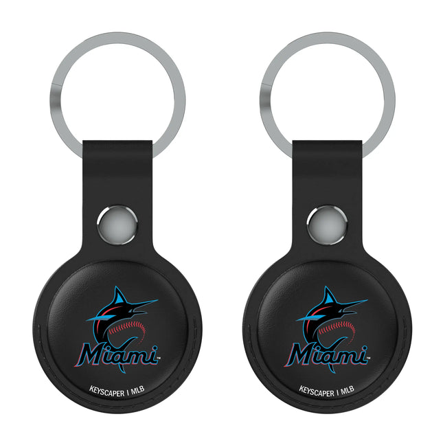 Miami Marlins Insignia Black Airtag Holder 2-Pack