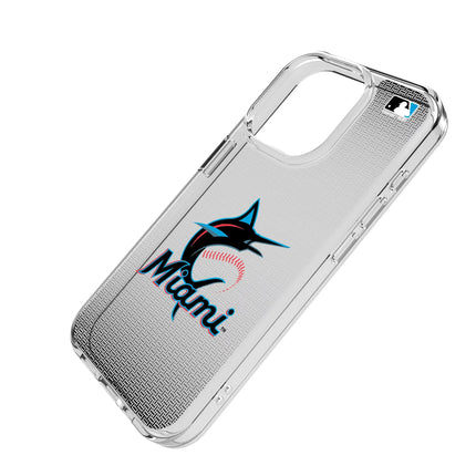 Miami Marlins Linen Clear Phone Case for Apple iPhone