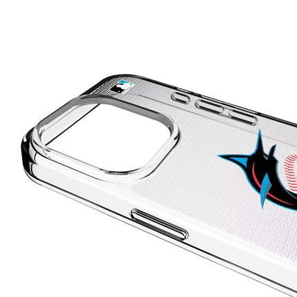 Miami Marlins Linen Clear Phone Case for Apple iPhone