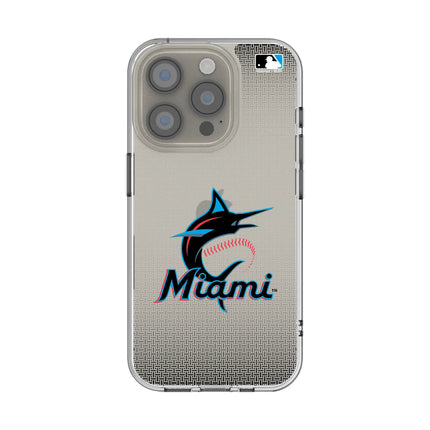 Miami Marlins Linen Clear Phone Case for Apple iPhone