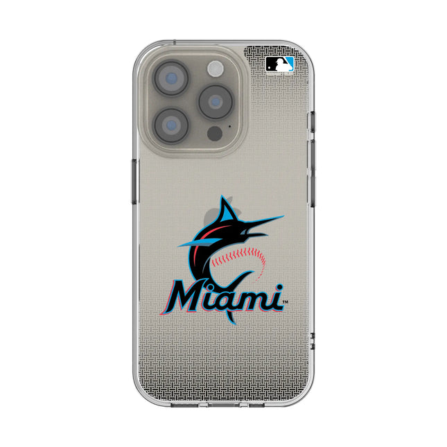 Miami Marlins Linen Clear Phone Case for Apple iPhone