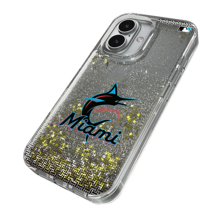 Miami Marlins Linen Glitter Phone Case for Apple iPhone