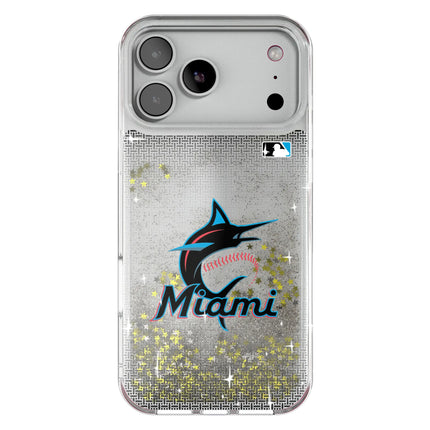 Miami Marlins Linen Glitter Phone Case for Apple iPhone
