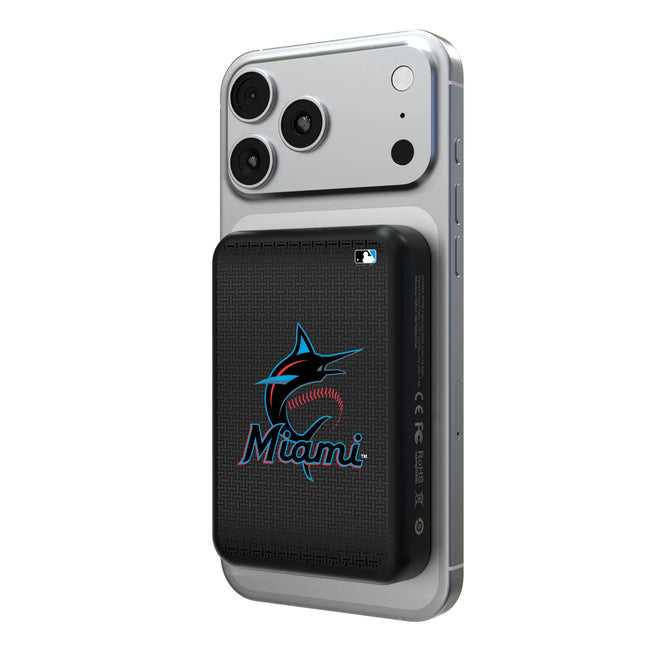 Miami Marlins Linen Wireless Mag Power Bank