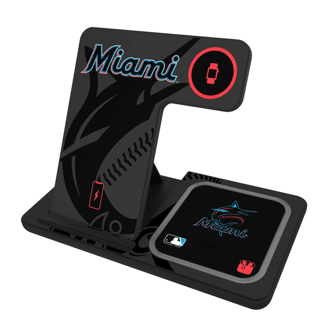 Miami Marlins Monocolor Tilt 3 in 1 Charging Station