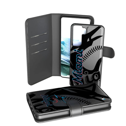 Miami Marlins Monocolor Tilt Wallet Phone Case for Apple iPhone