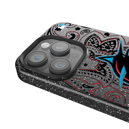Miami Marlins Paisley Black Bling Phone Case for Apple iPhone