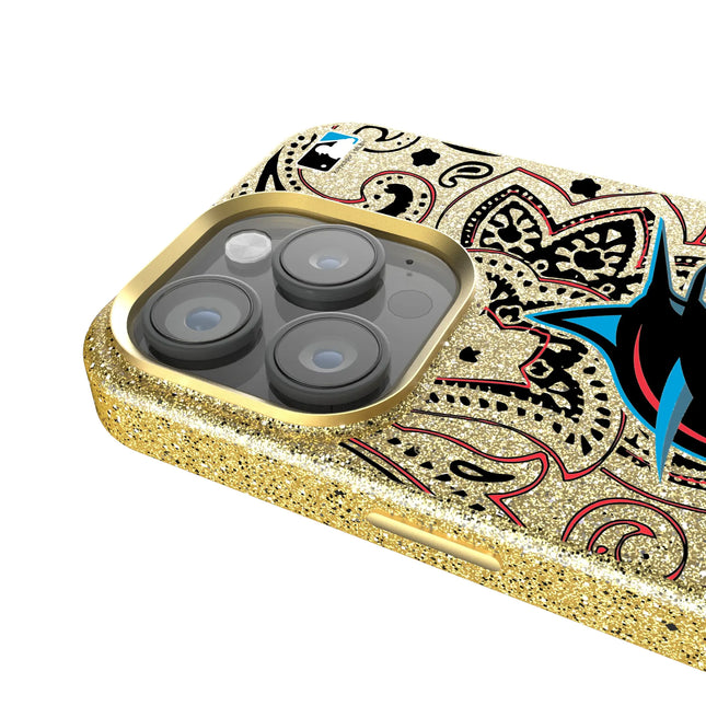 Miami Marlins Paisley Bling Phone Case for Apple iPhone
