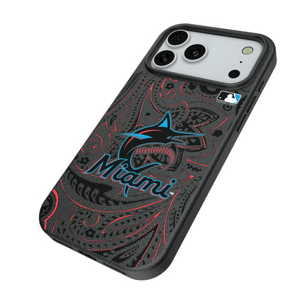 Miami Marlins Paisley MagSafe Compatible Phone Case for Apple iPhone