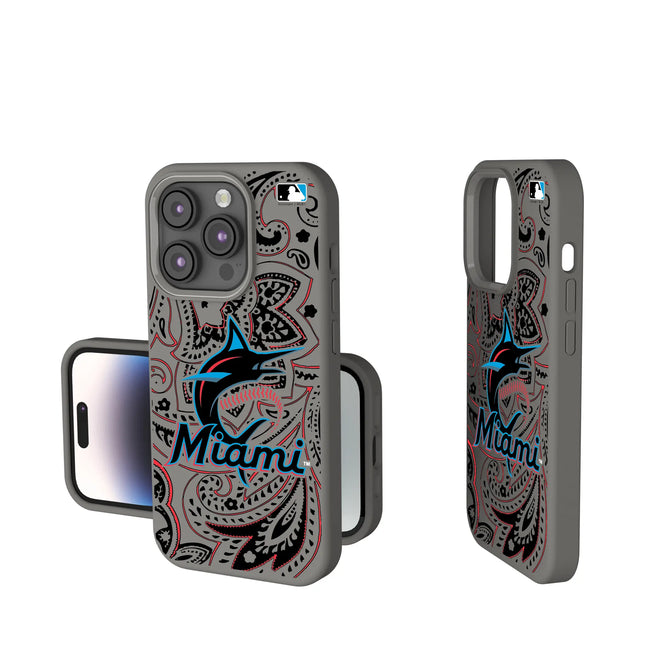 Miami Marlins Paisley Soft Touch Phone Case for Apple iPhone