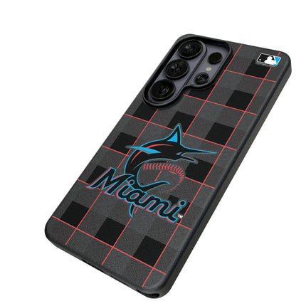 Miami Marlins Plaid MagSafe Compatible Phone Case for Samsung Galaxy