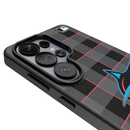 Miami Marlins Plaid MagSafe Compatible Phone Case for Samsung Galaxy