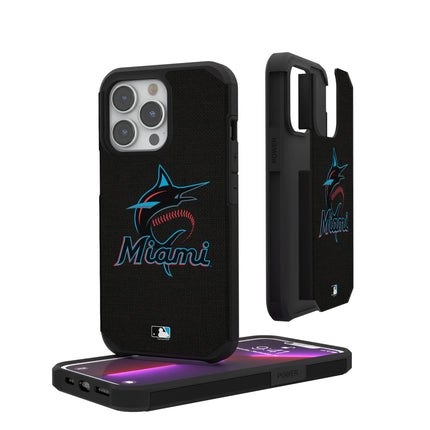 Miami Marlins Solid Rugged Phone Case for Apple iPhone