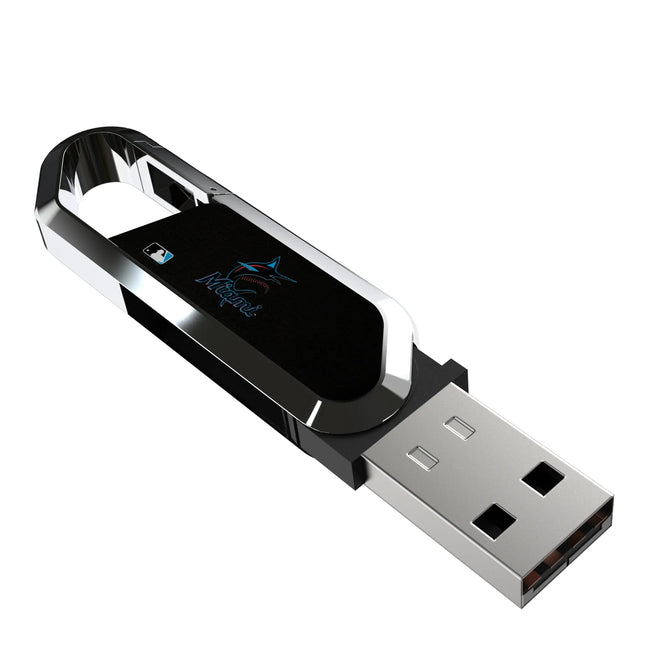 Miami Marlins Solid USB 64GB Clip Style Flash Drive