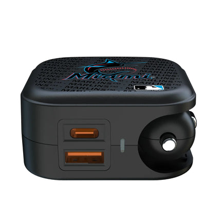 Miami Marlins Text Backdrop 2 in 1 USB A/C Charger