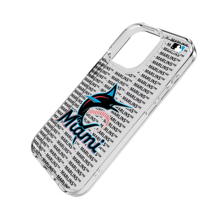 Miami Marlins Text Backdrop Clear Phone Case for Apple iPhone