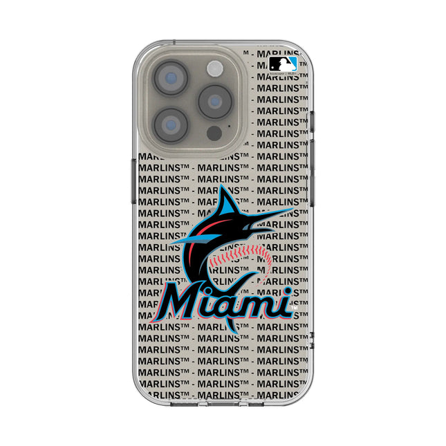 Miami Marlins Text Backdrop Clear Phone Case for Apple iPhone