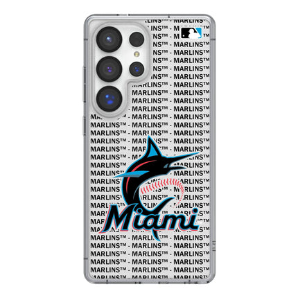 Miami Marlins Text Backdrop Clear Phone Case for Samsung Galaxy