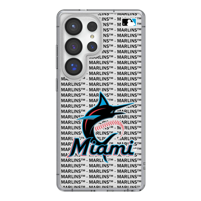 Miami Marlins Text Backdrop Clear Phone Case for Samsung Galaxy