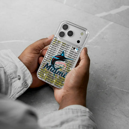 Miami Marlins Text Backdrop Glitter Phone Case for Apple iPhone