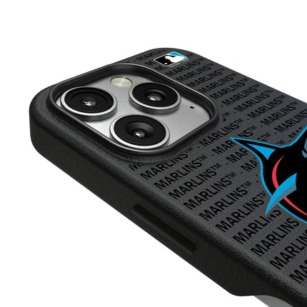 Miami Marlins Text Backdrop MagSafe Compatible Phone Case for Apple iPhone