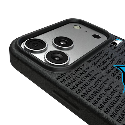 Miami Marlins Text Backdrop MagSafe Compatible Phone Case for Apple iPhone
