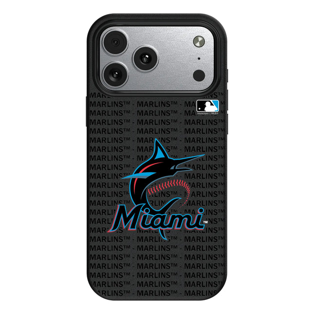 Miami Marlins Text Backdrop MagSafe Compatible Phone Case for Apple iPhone