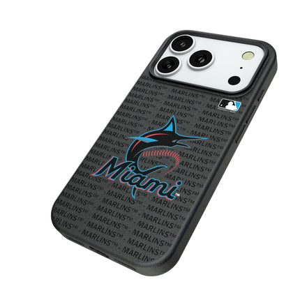 Miami Marlins Text Backdrop MagSafe Compatible Phone Case for Apple iPhone
