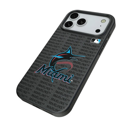 Miami Marlins Text Backdrop MagSafe Compatible Phone Case for Apple iPhone