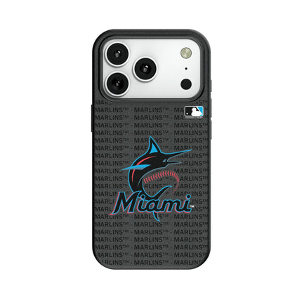Miami Marlins Text Backdrop MagSafe Compatible Phone Case for Apple iPhone