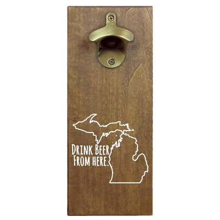 Michigan Drink Beer From Here Cap Catching Magnetic Bottle Opener