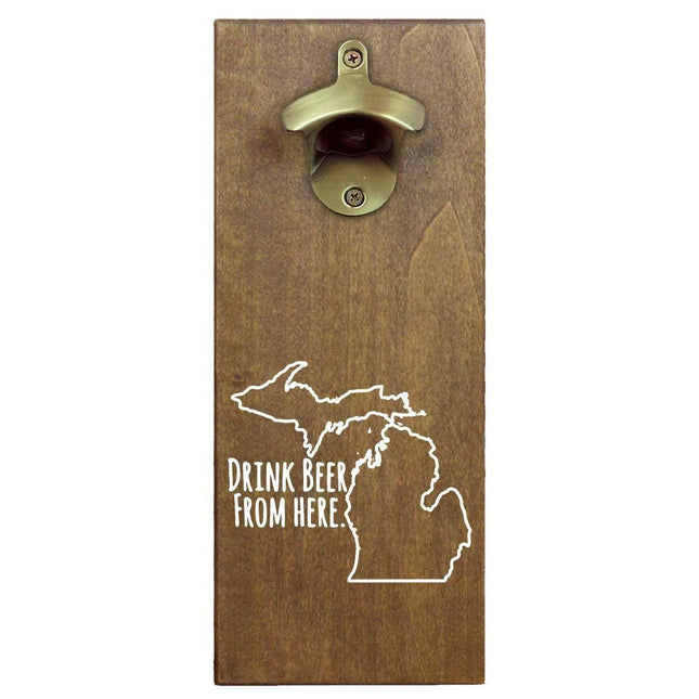 Michigan Drink Beer From Here Cap Catching Magnetic Bottle Opener