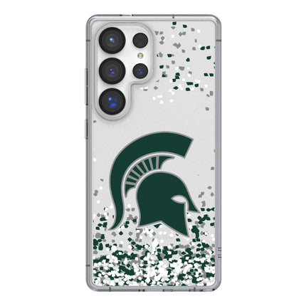 Michigan State University Spartans Confetti Clear Phone Case for Samsung Galaxy