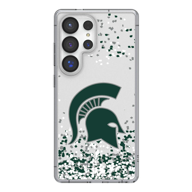 Michigan State University Spartans Confetti Clear Phone Case for Samsung Galaxy