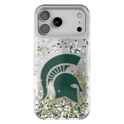 Michigan State University Spartans Confetti Glitter Phone Case for Apple iPhone