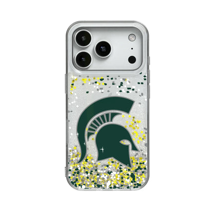 Michigan State University Spartans Confetti Glitter Phone Case for Apple iPhone