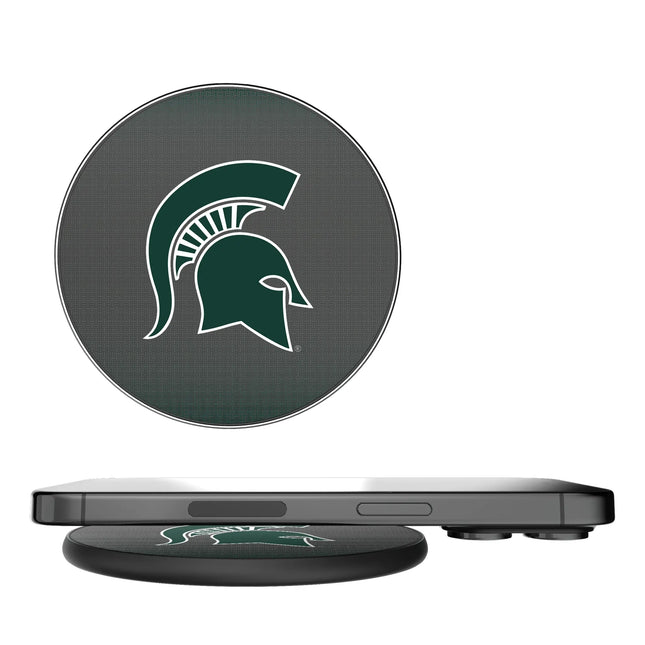 Michigan State University Spartans Linen 15-Watt Wireless Charger