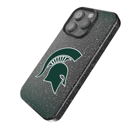 Michigan State University Spartans Linen Black Bling Phone Case for Apple iPhone