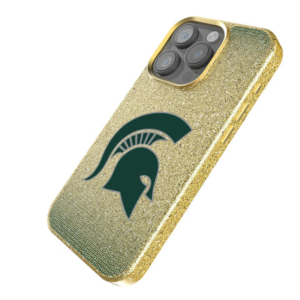 Michigan State University Spartans Linen Bling Phone Case for Apple iPhone