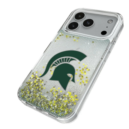 Michigan State University Spartans Linen Glitter Phone Case for Apple iPhone